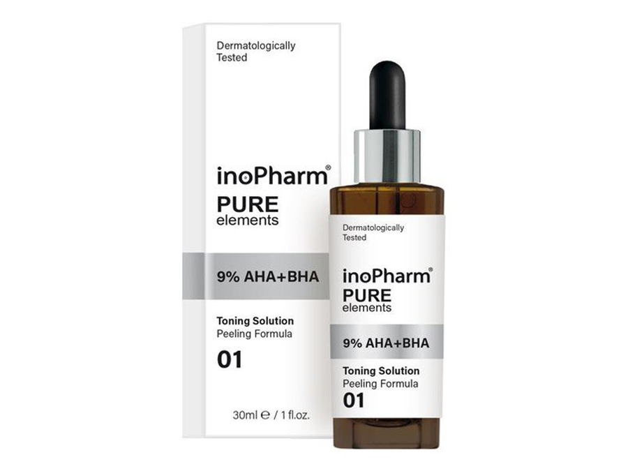 InoPharm Pure Elements peeling do twarzy z kwasami 9% AHA + BHA 30ml
