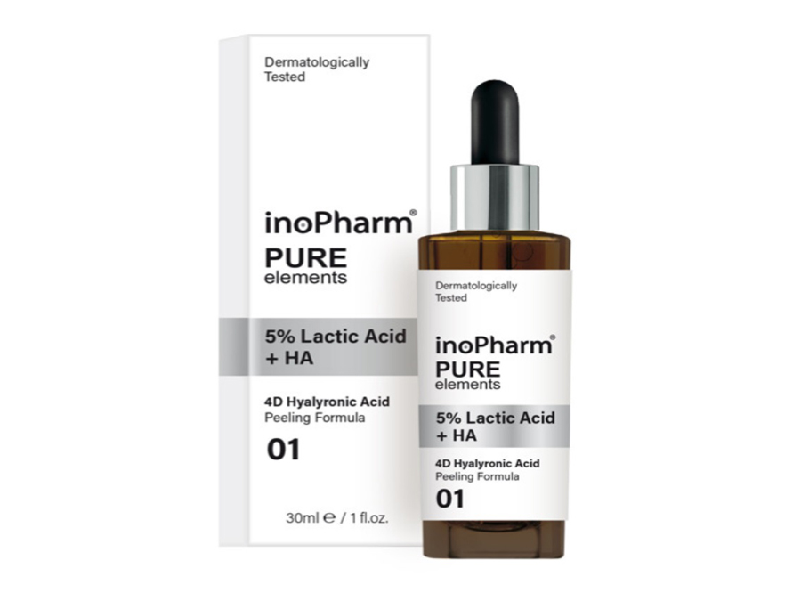 InoPharm Pure Elements peeling do twarzy z 5% kwasem mlekowym i kwasem hialuronowym 30ml