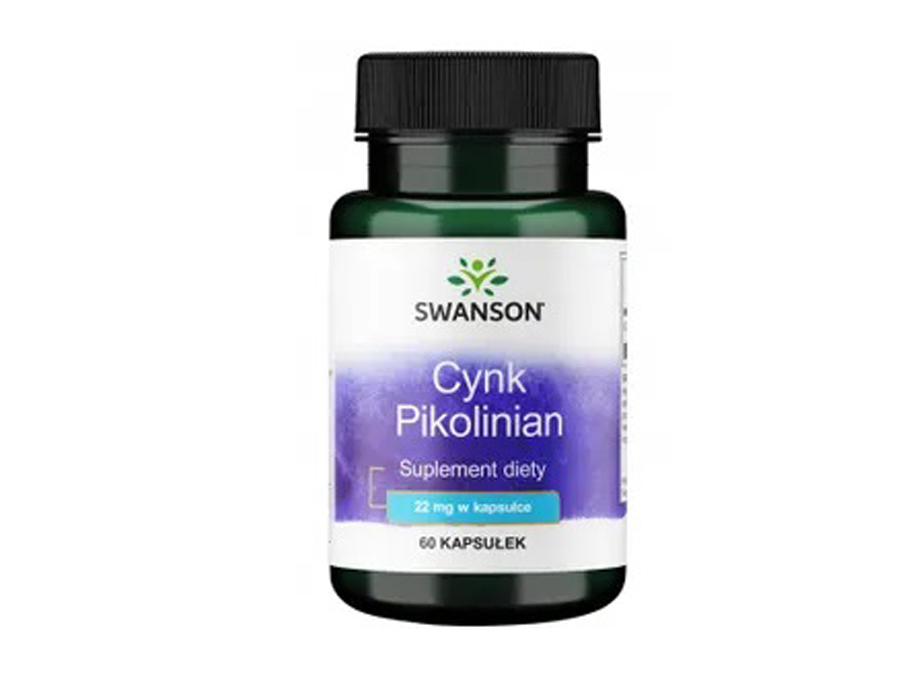 Swanson Zinc Picolinate, cynk 22 mg, 60 kapsułek