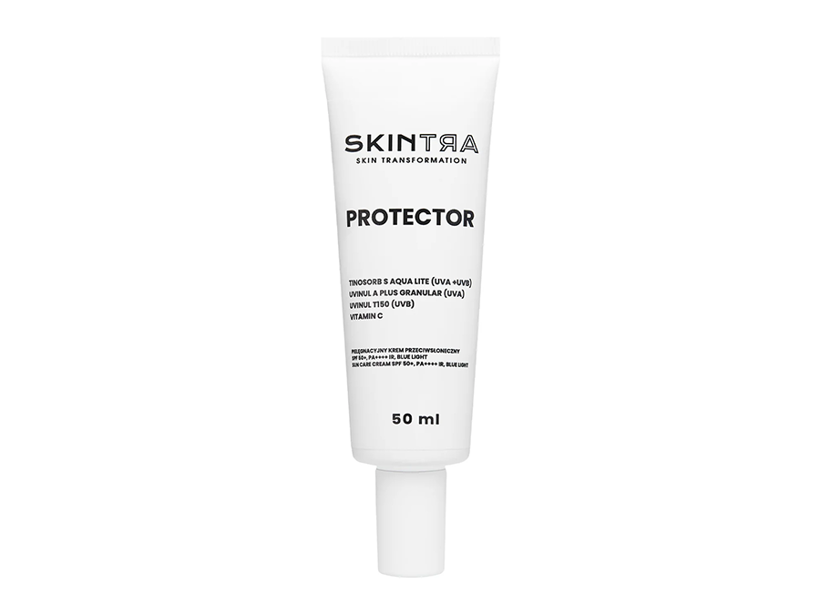 SkinTra - Protector - Pielęgnacyjny Krem Przeciwsłoneczny SPF 50+PA++++, IR, BLUE LIGHT - 50ml